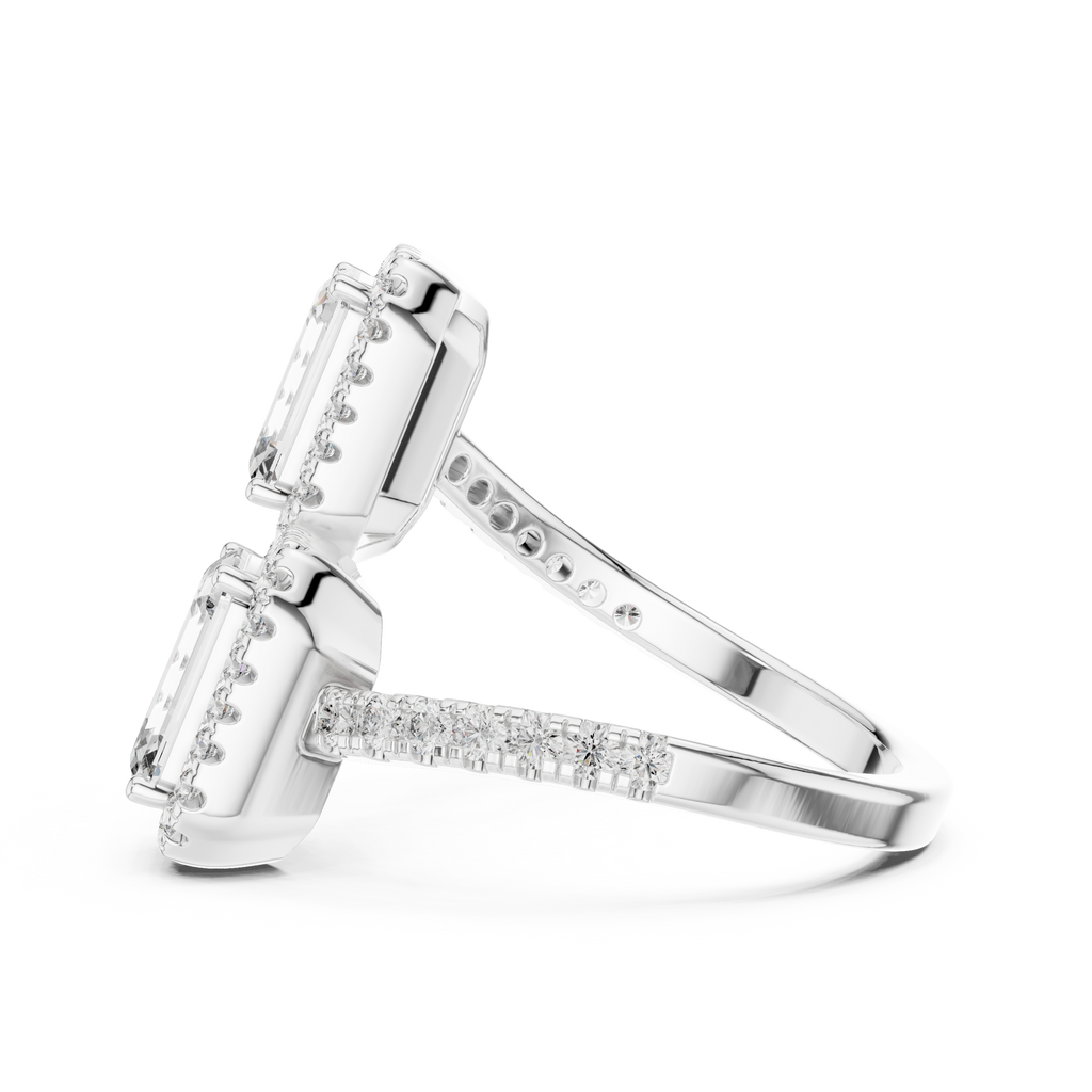 2 Carat Emerald Diamond Toi Et Moi Engagement Ring