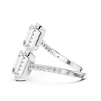 2 Carat Emerald Diamond Toi Et Moi Engagement Ring