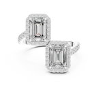 2 Carat Emerald Diamond Toi Et Moi Engagement Ring