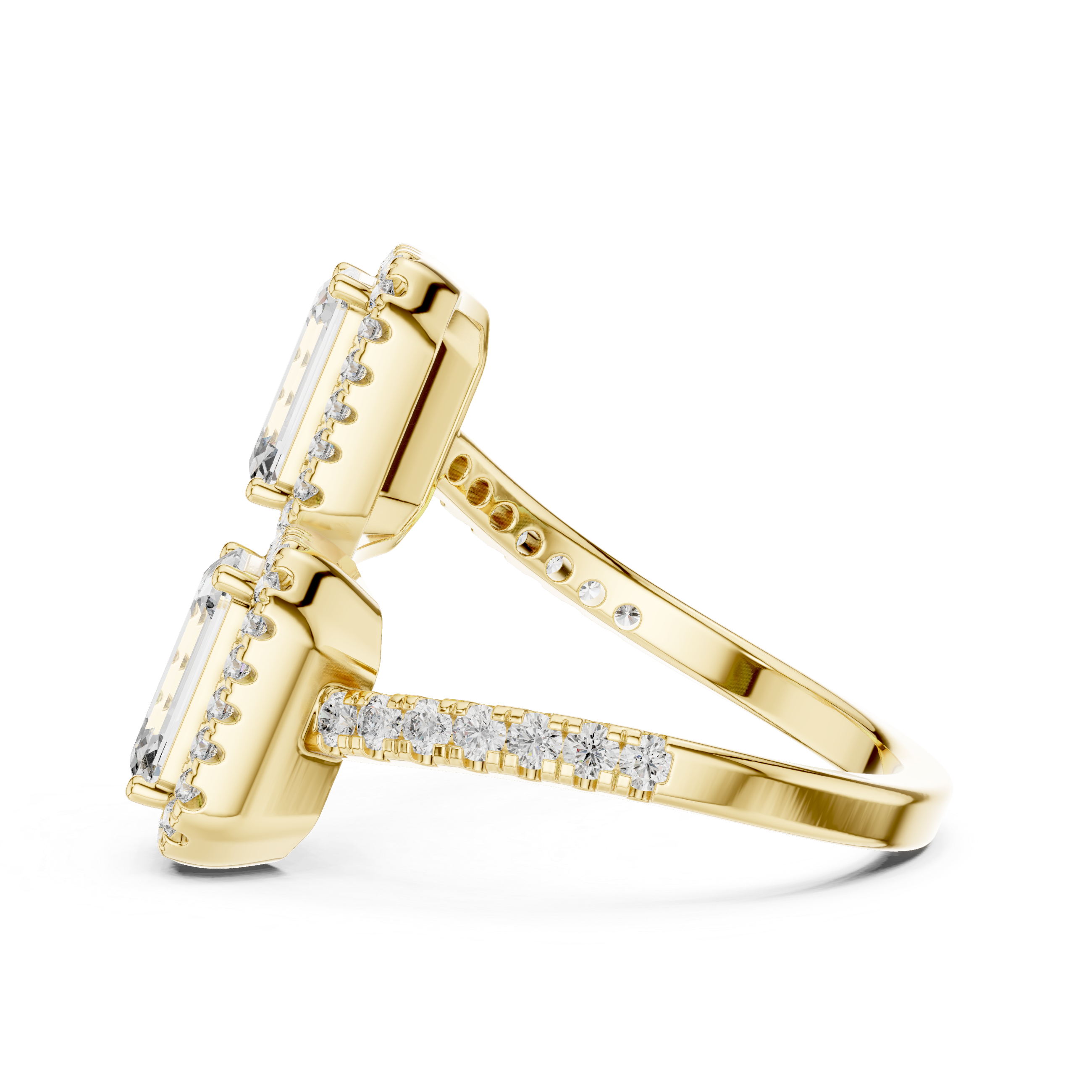 2 Carat Emerald Diamond Toi Et Moi Engagement Ring