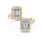 2 Carat Emerald Diamond Toi Et Moi Engagement Ring