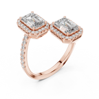 2 Carat Emerald Diamond Toi Et Moi Engagement Ring