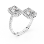 2 Carat Emerald Diamond Toi Et Moi Engagement Ring
