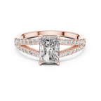 1 Carat Radiant Diamond Shink Shank Engagement Ring