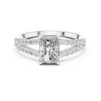 1 Carat Radiant Diamond Shink Shank Engagement Ring