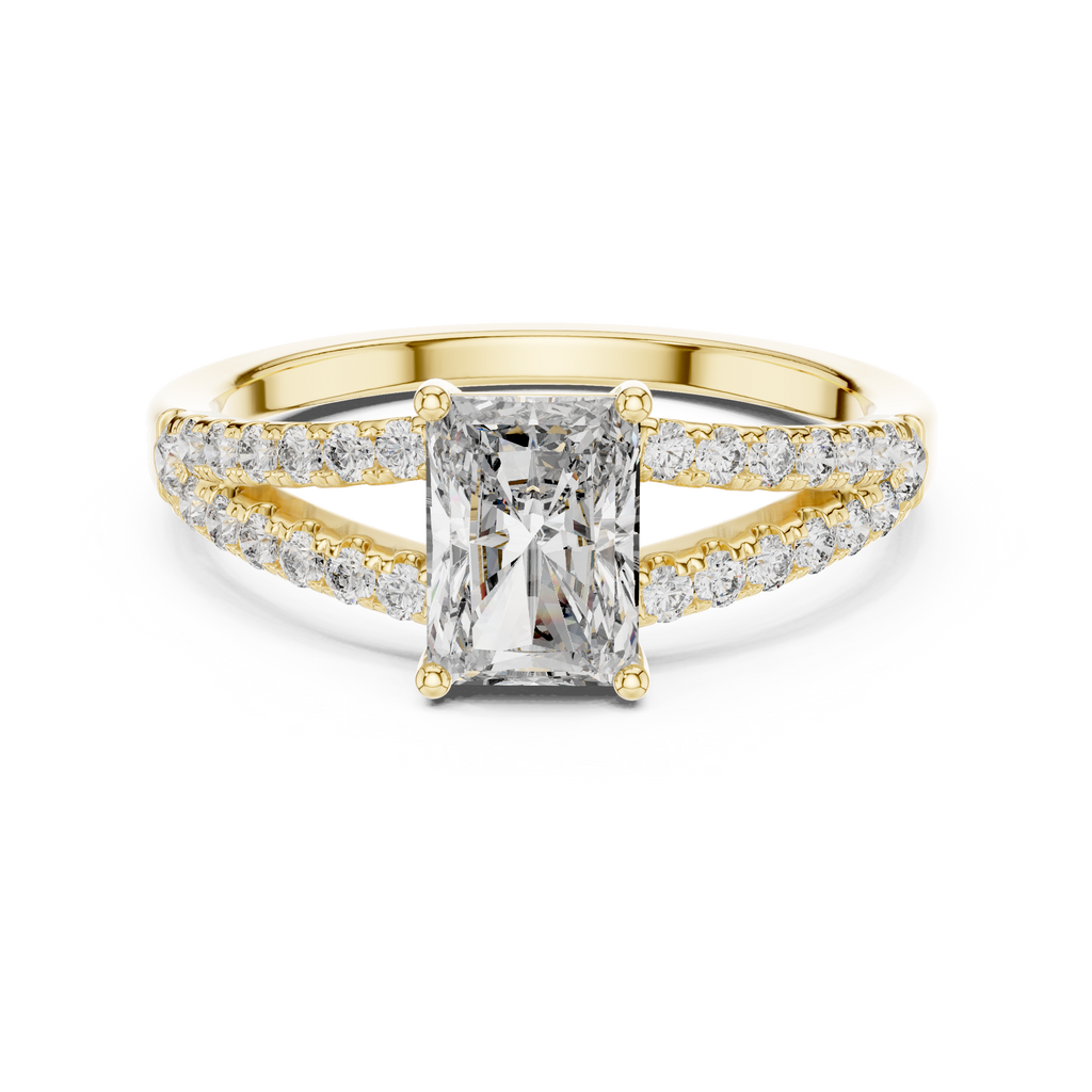 1 Carat Radiant Diamond Shink Shank Engagement Ring