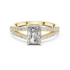 1 Carat Radiant Diamond Shink Shank Engagement Ring