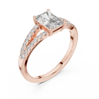 1 Carat Radiant Diamond Shink Shank Engagement Ring