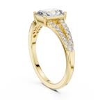 1 Carat Radiant Diamond Shink Shank Engagement Ring