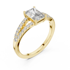 1 Carat Radiant Diamond Shink Shank Engagement Ring