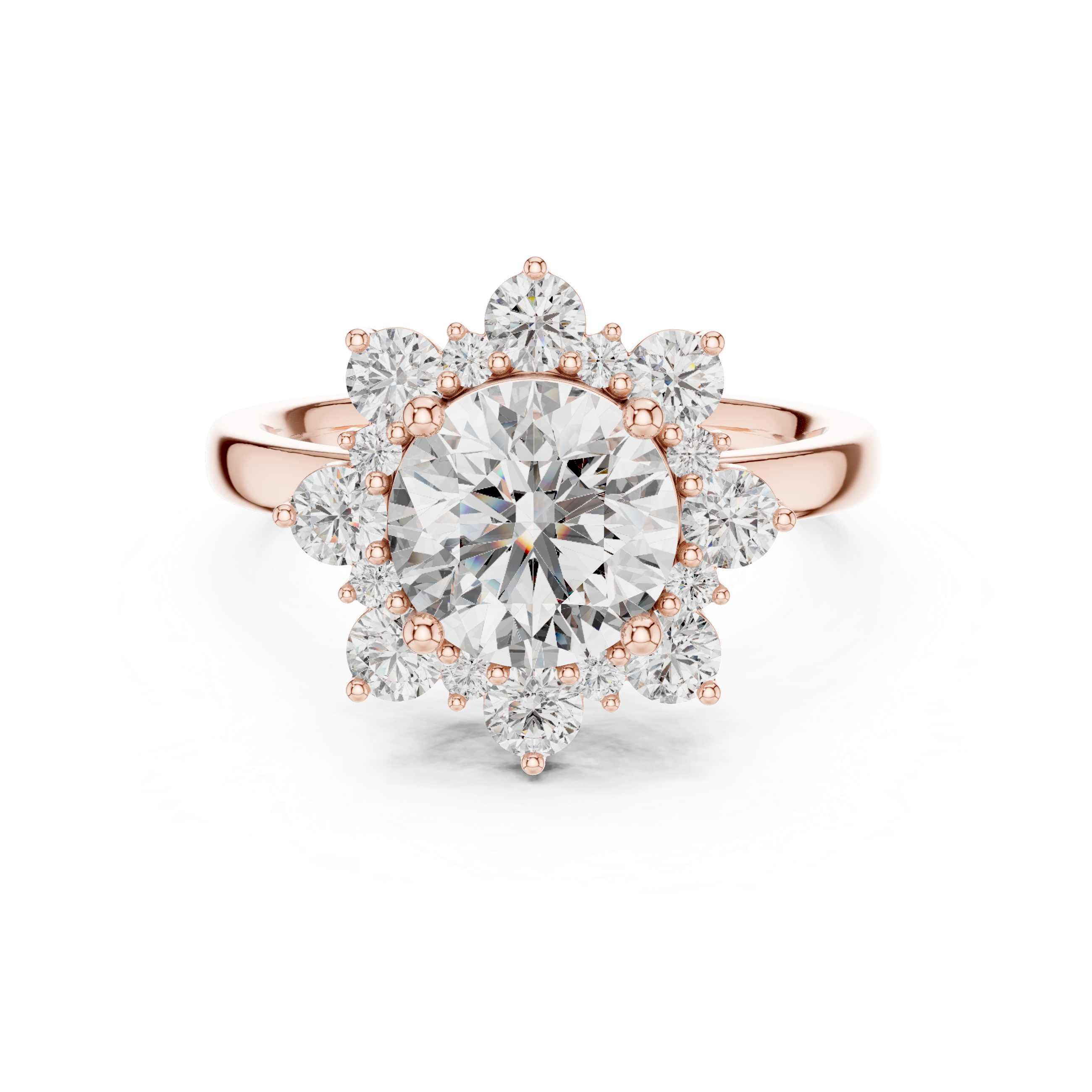 2 Carat Flora Round Diamond Engagement Ring
