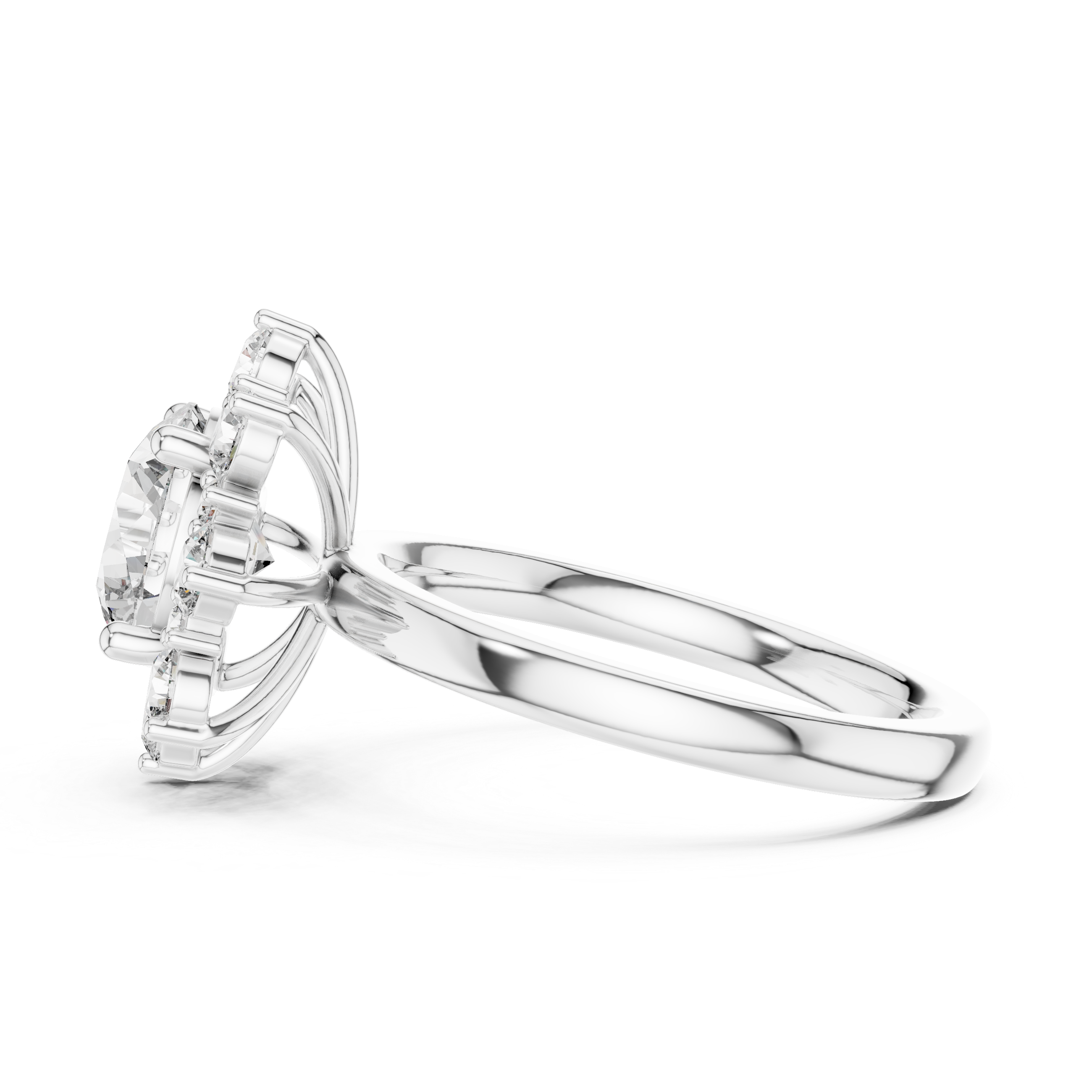 2 Carat Flora Round Diamond Engagement Ring