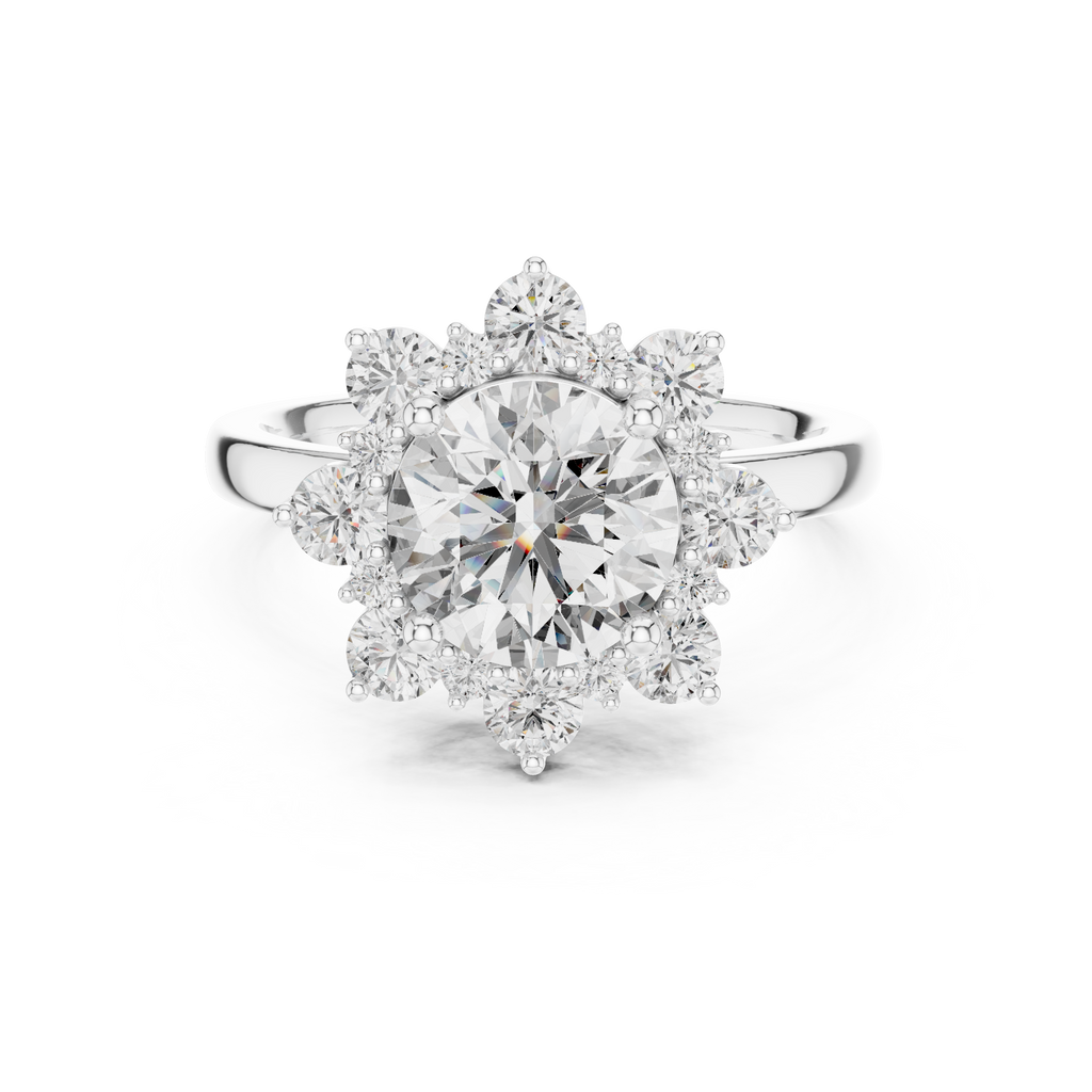 2 Carat Flora Round Diamond Engagement Ring