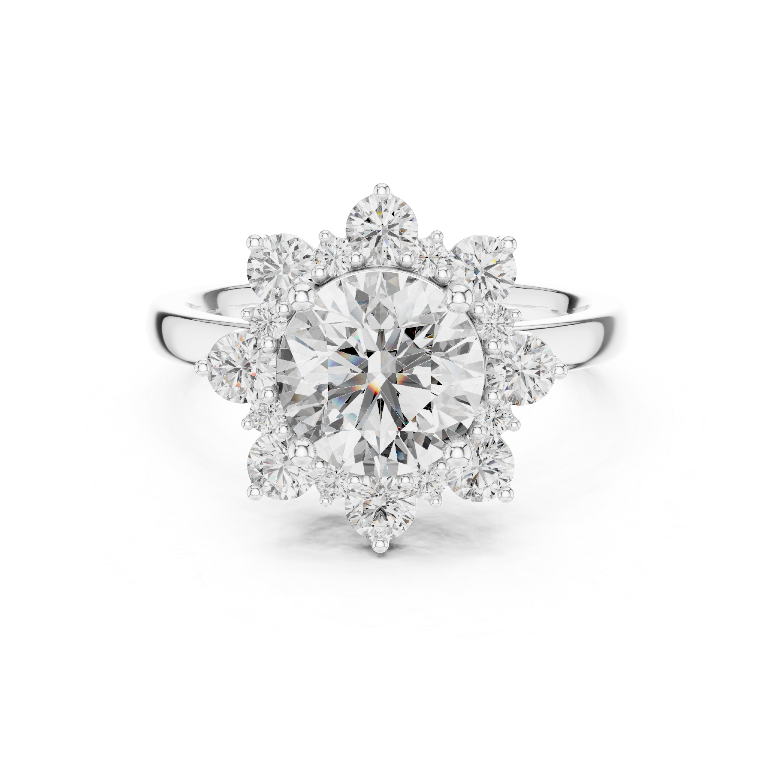 2 Carat Flora Round Diamond Engagement Ring