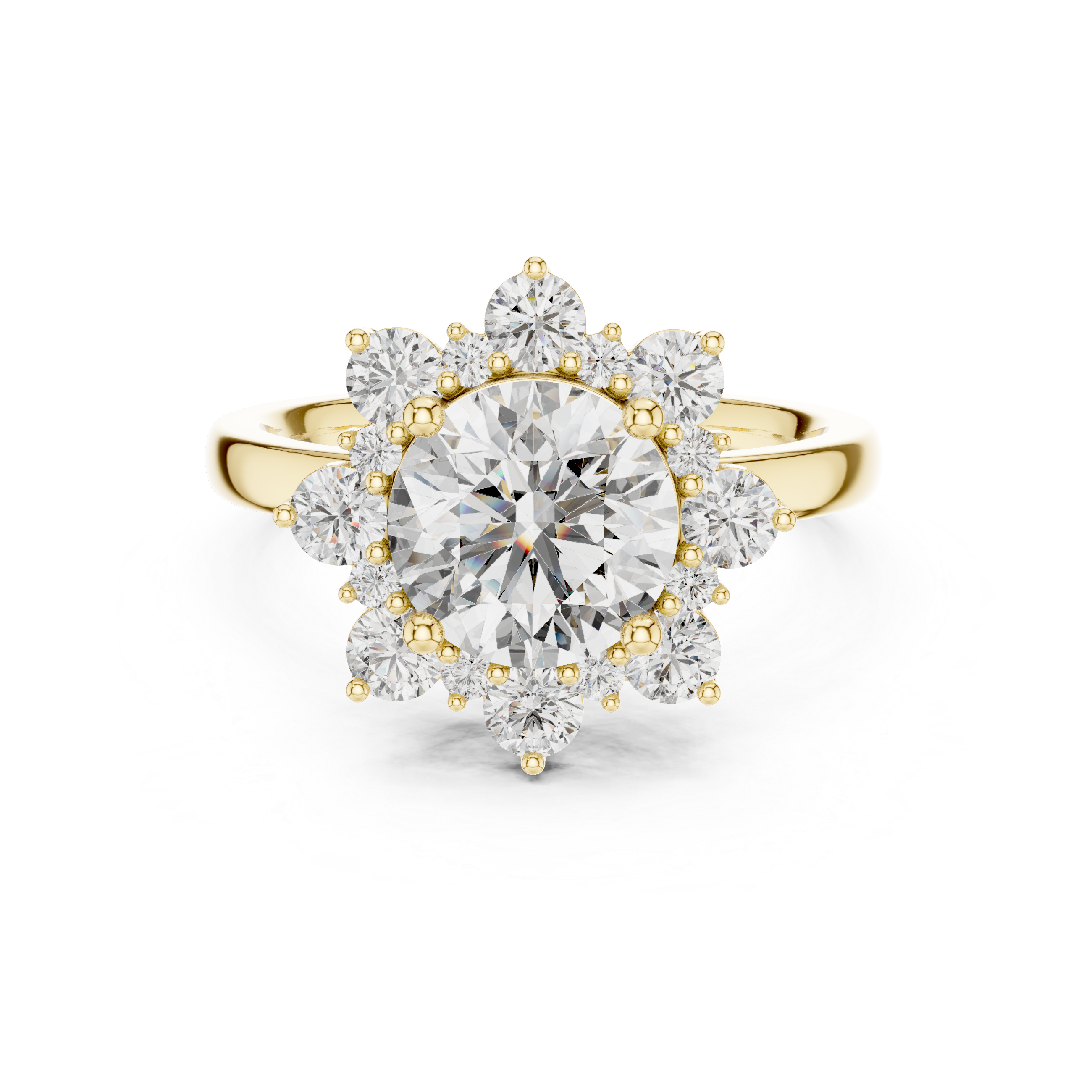 2 Carat Flora Round Diamond Engagement Ring