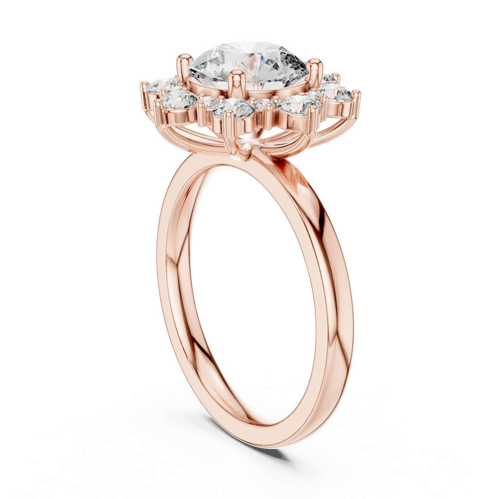 2 Carat Flora Round Diamond Engagement Ring