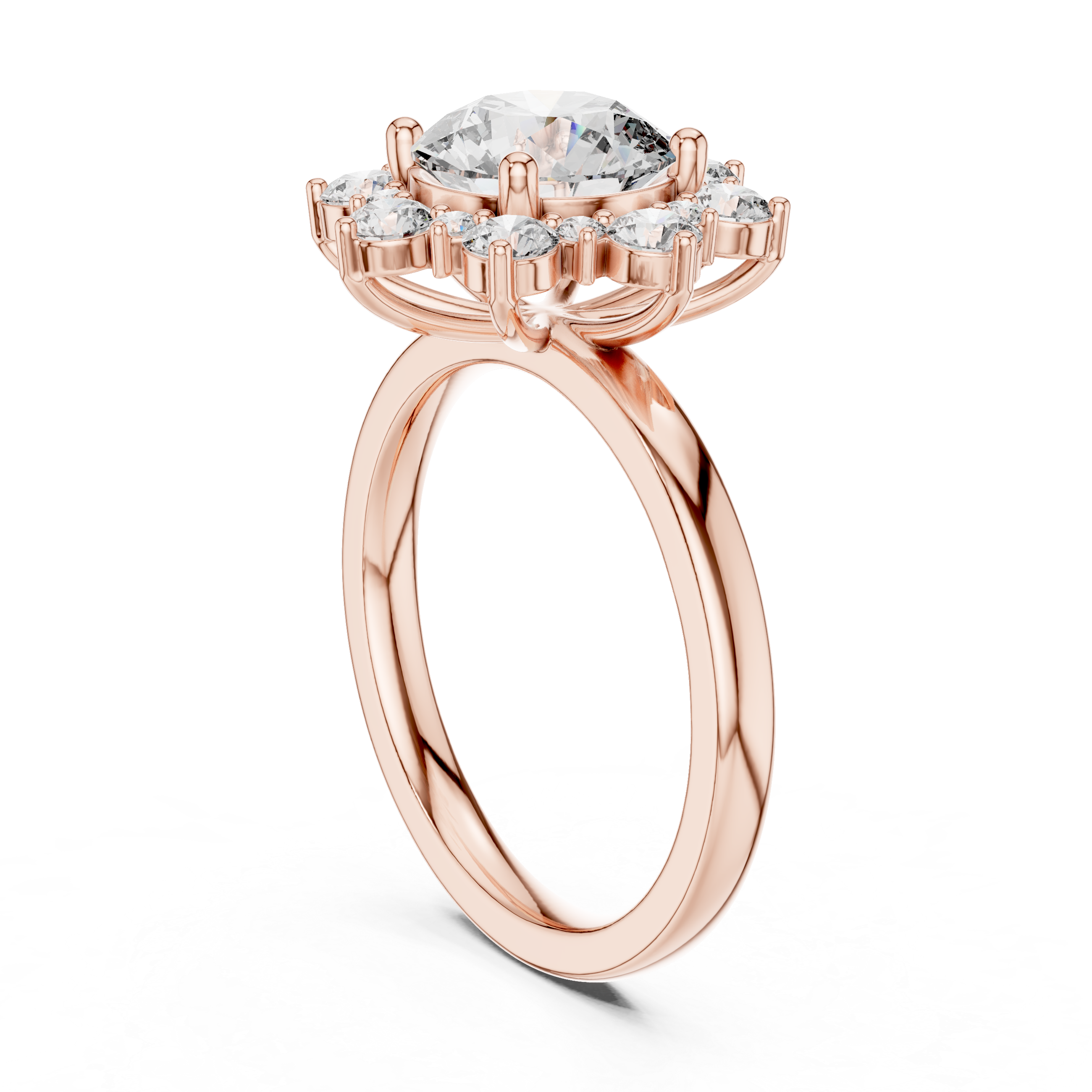 2 Carat Flora Round Diamond Engagement Ring