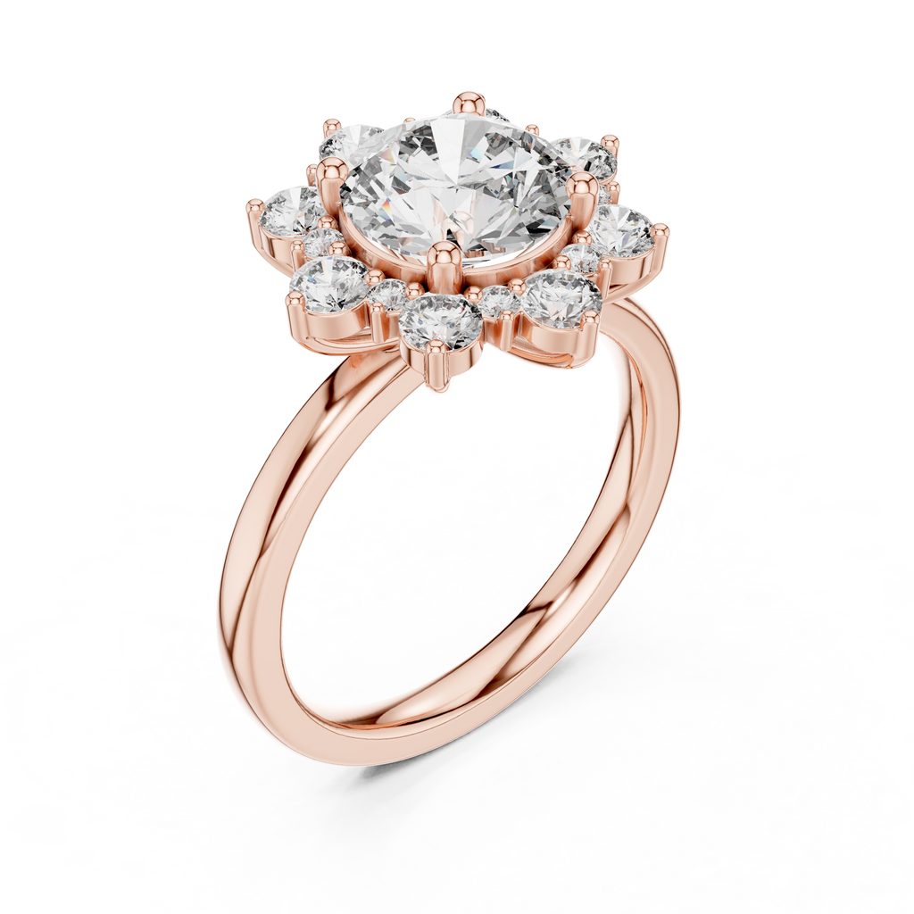 2 Carat Flora Round Diamond Engagement Ring