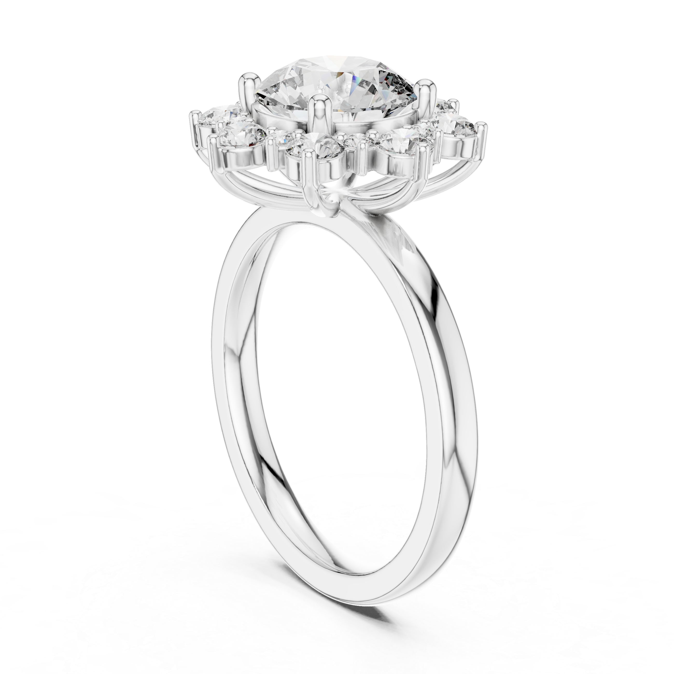 2 Carat Flora Round Diamond Engagement Ring