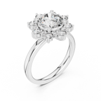 2 Carat Flora Round Diamond Engagement Ring