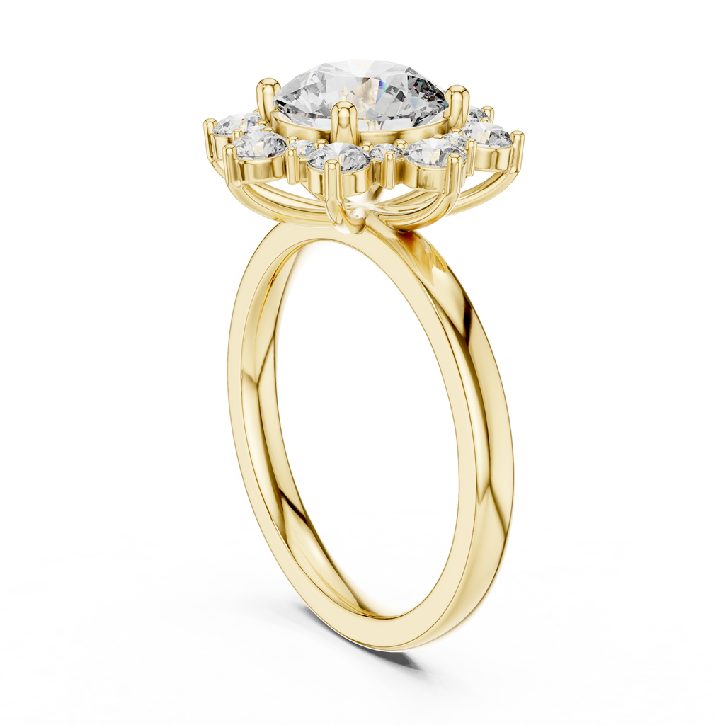 2 Carat Flora Round Diamond Engagement Ring