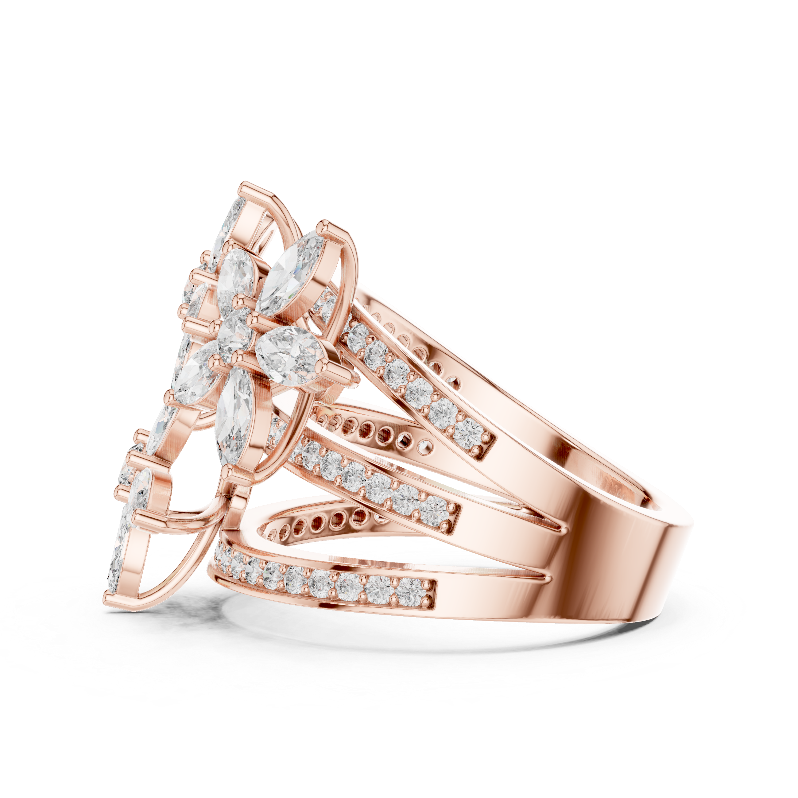 Vintage Style Marquise Diamond Engagement Ring