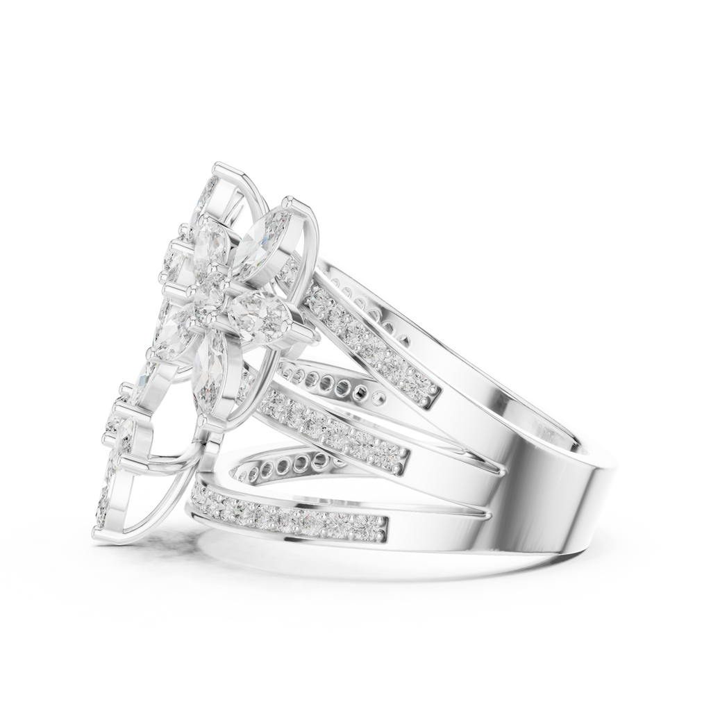 Vintage Style Marquise Diamond Engagement Ring