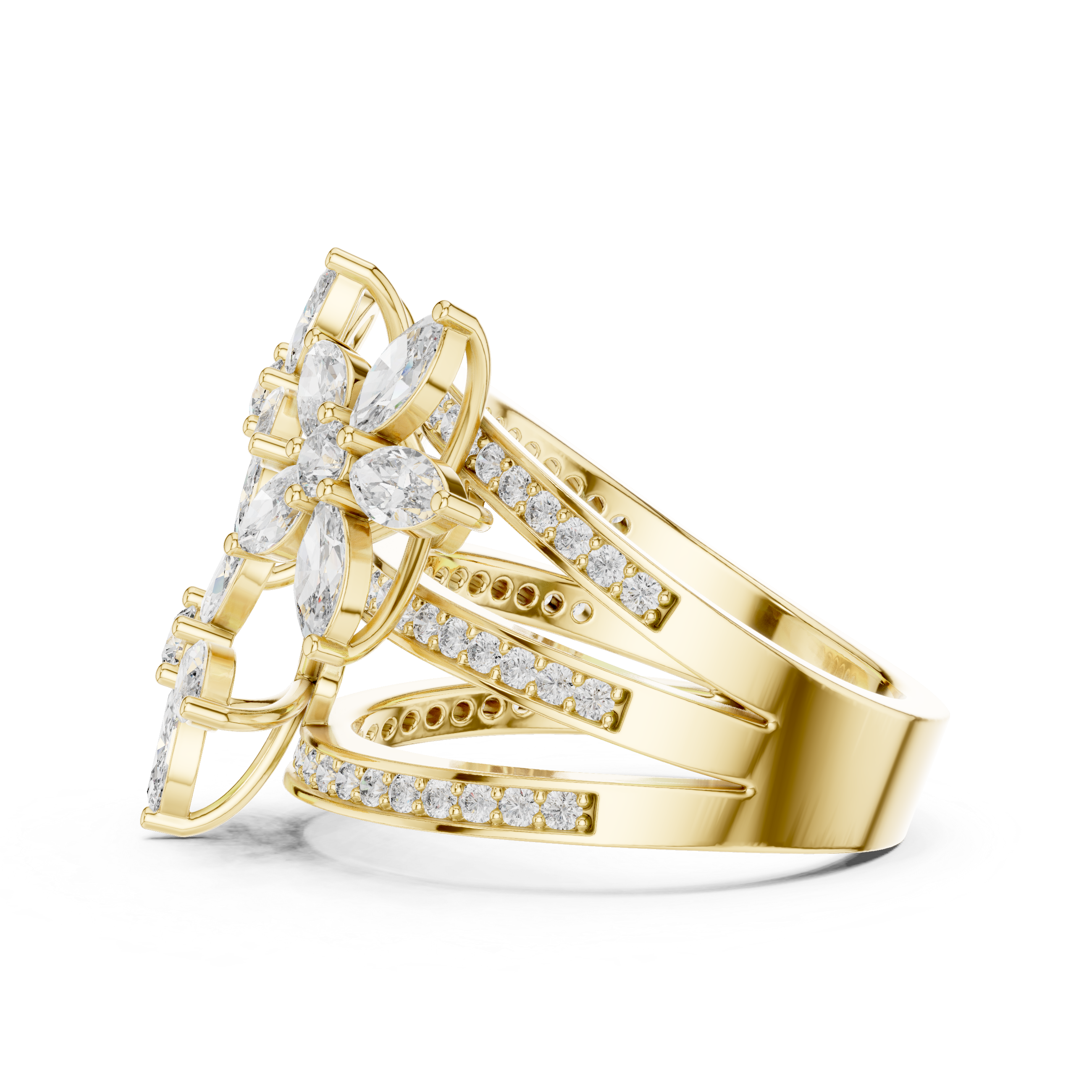 Vintage Style Marquise Diamond Engagement Ring