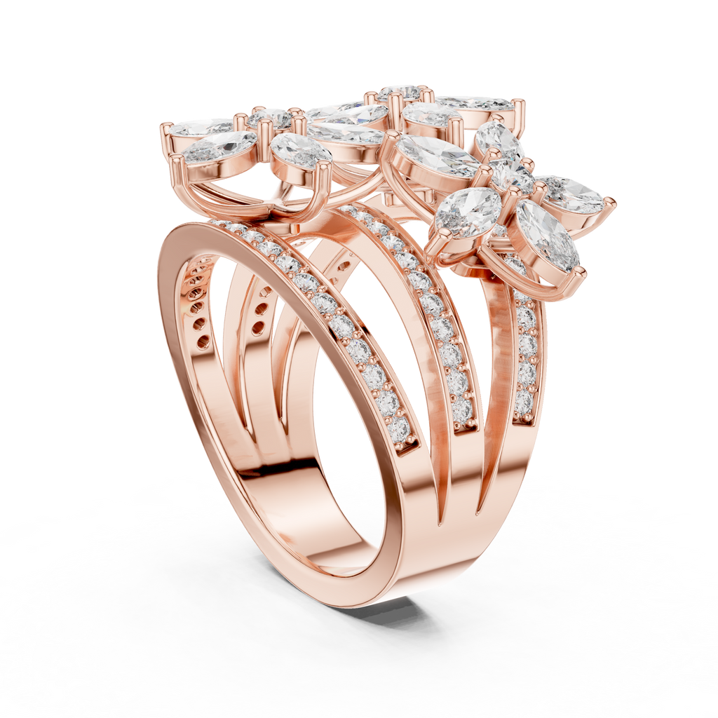 Vintage Style Marquise Diamond Engagement Ring