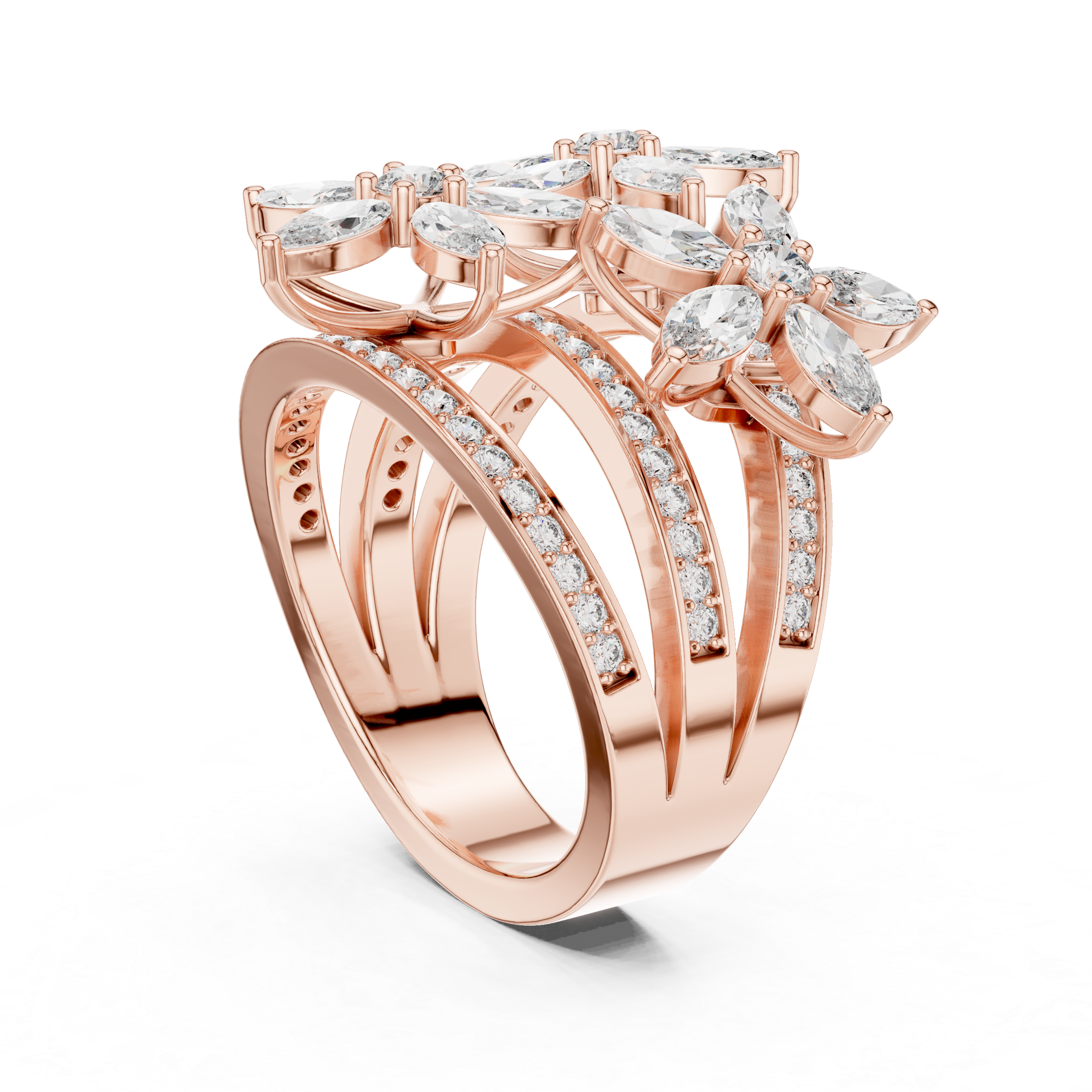 Vintage Style Marquise Diamond Engagement Ring