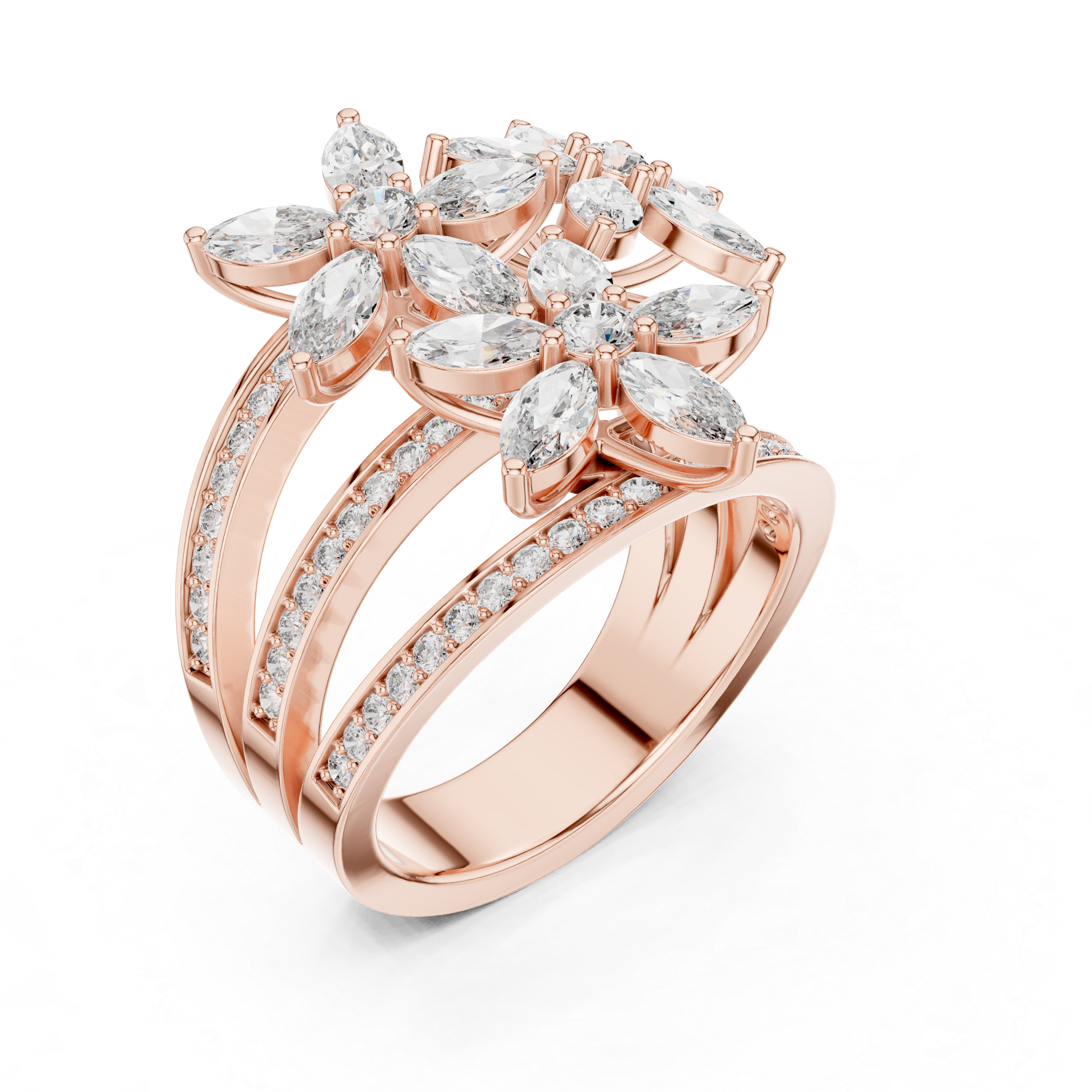 Vintage Style Marquise Diamond Engagement Ring