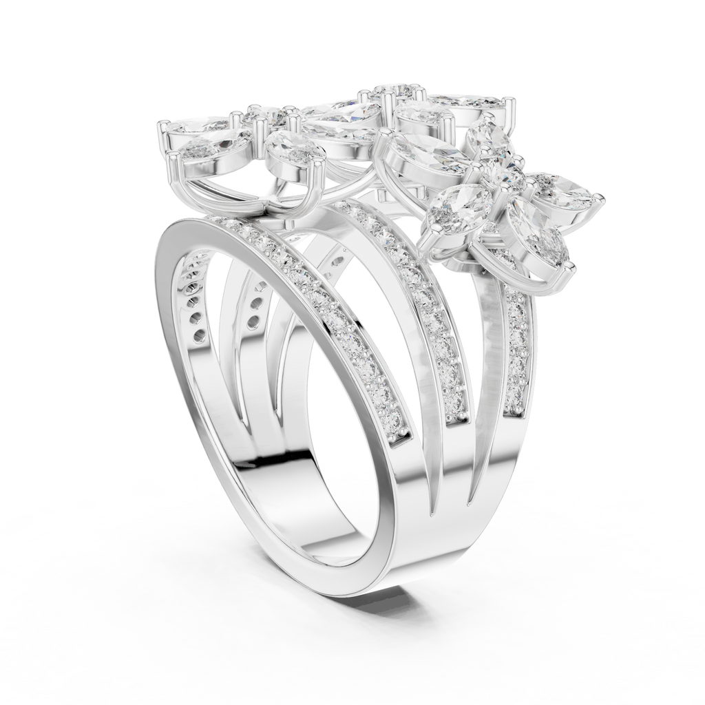 Vintage Style Marquise Diamond Engagement Ring