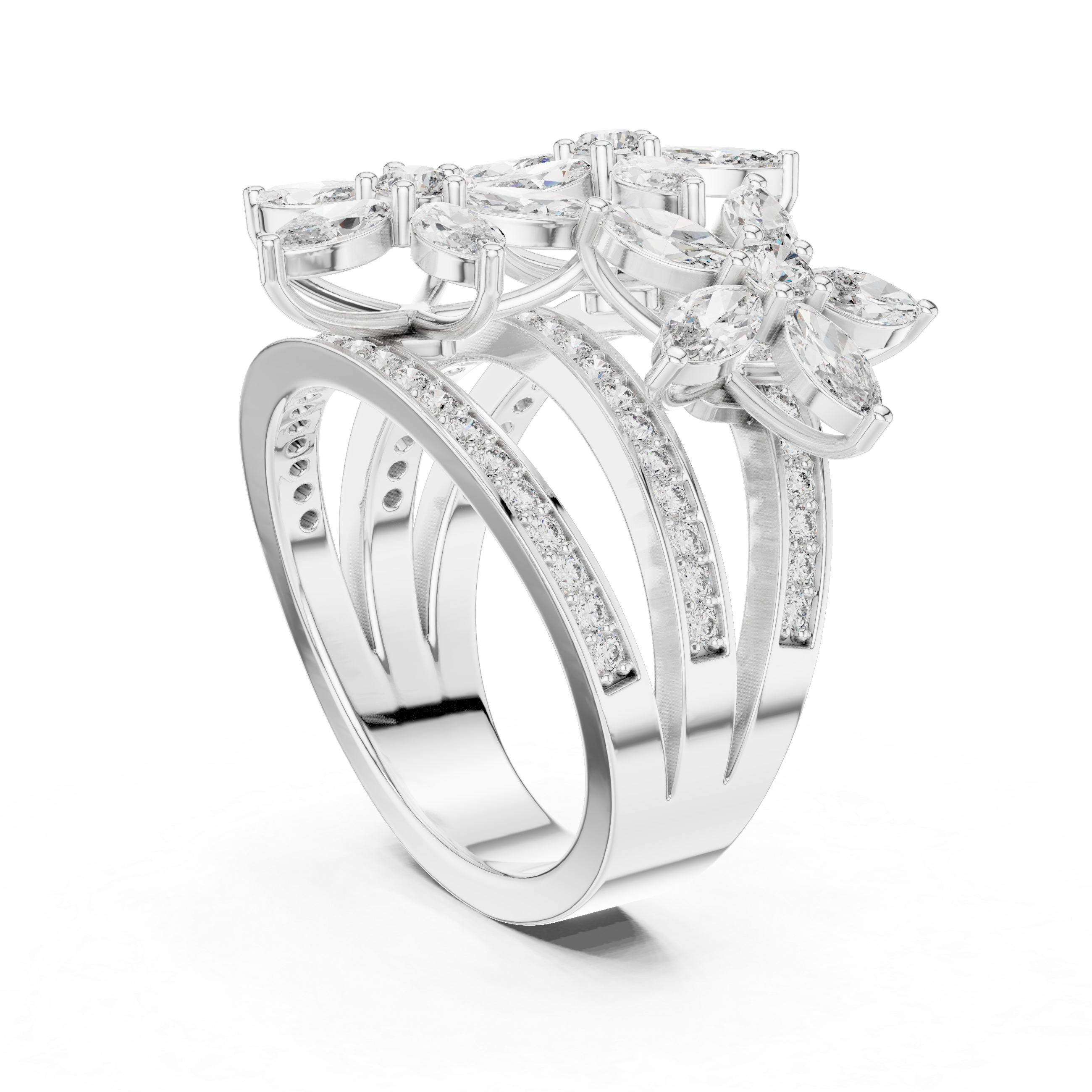 Vintage Style Marquise Diamond Engagement Ring