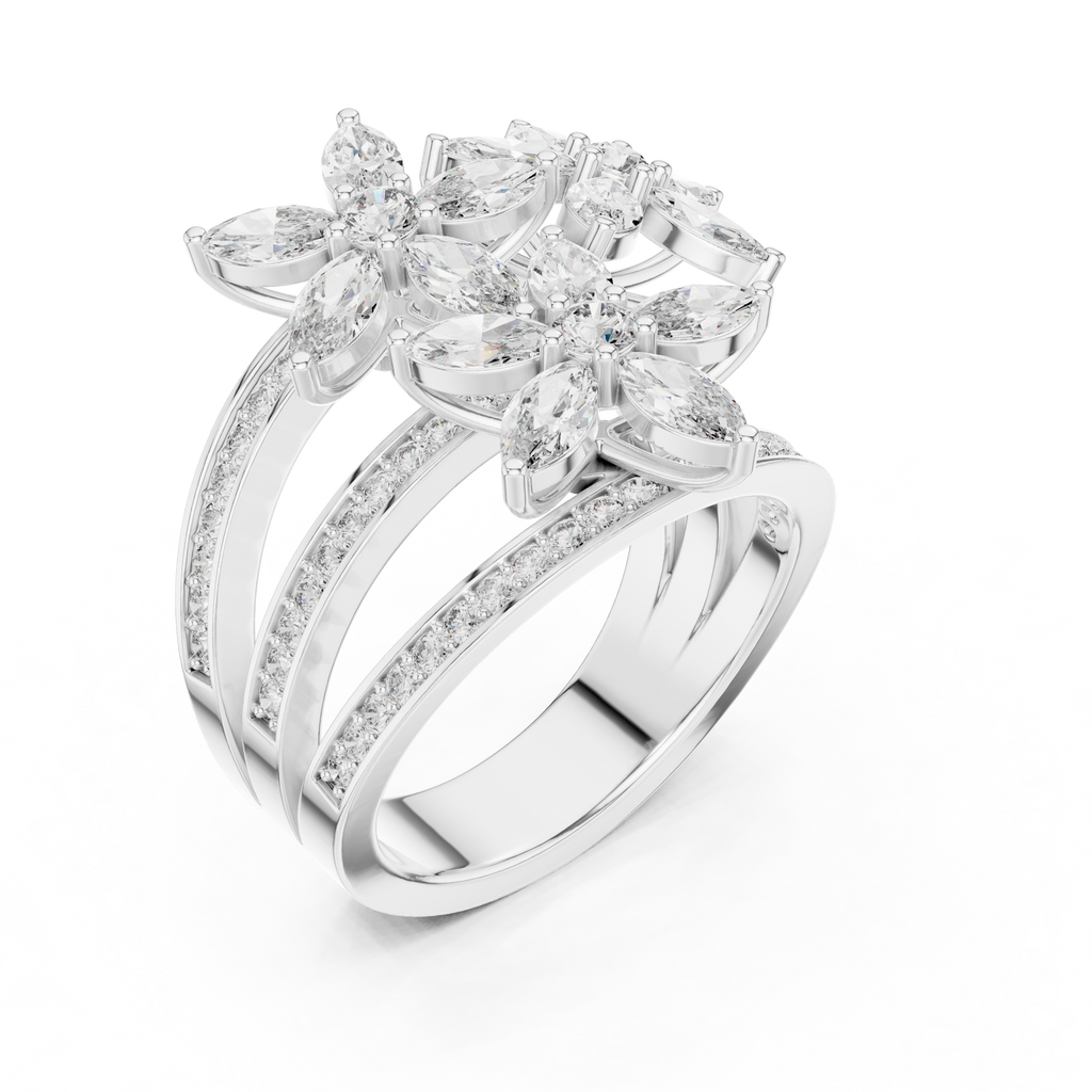 Vintage Style Marquise Diamond Engagement Ring