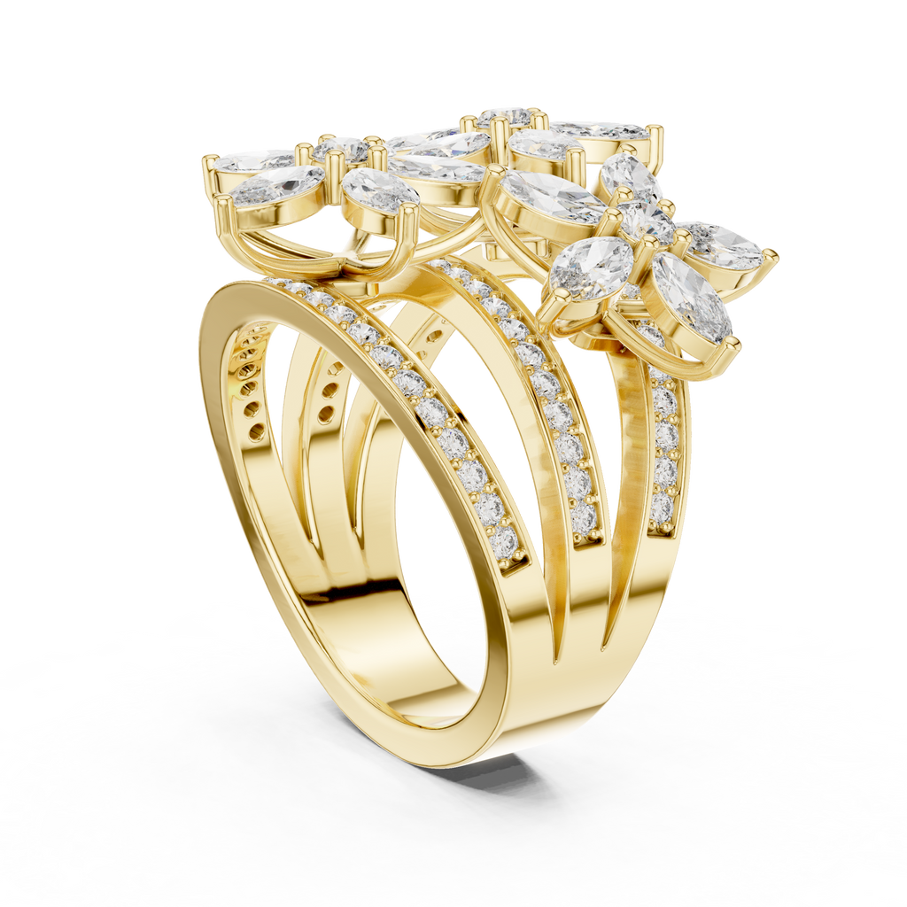 Vintage Style Marquise Diamond Engagement Ring