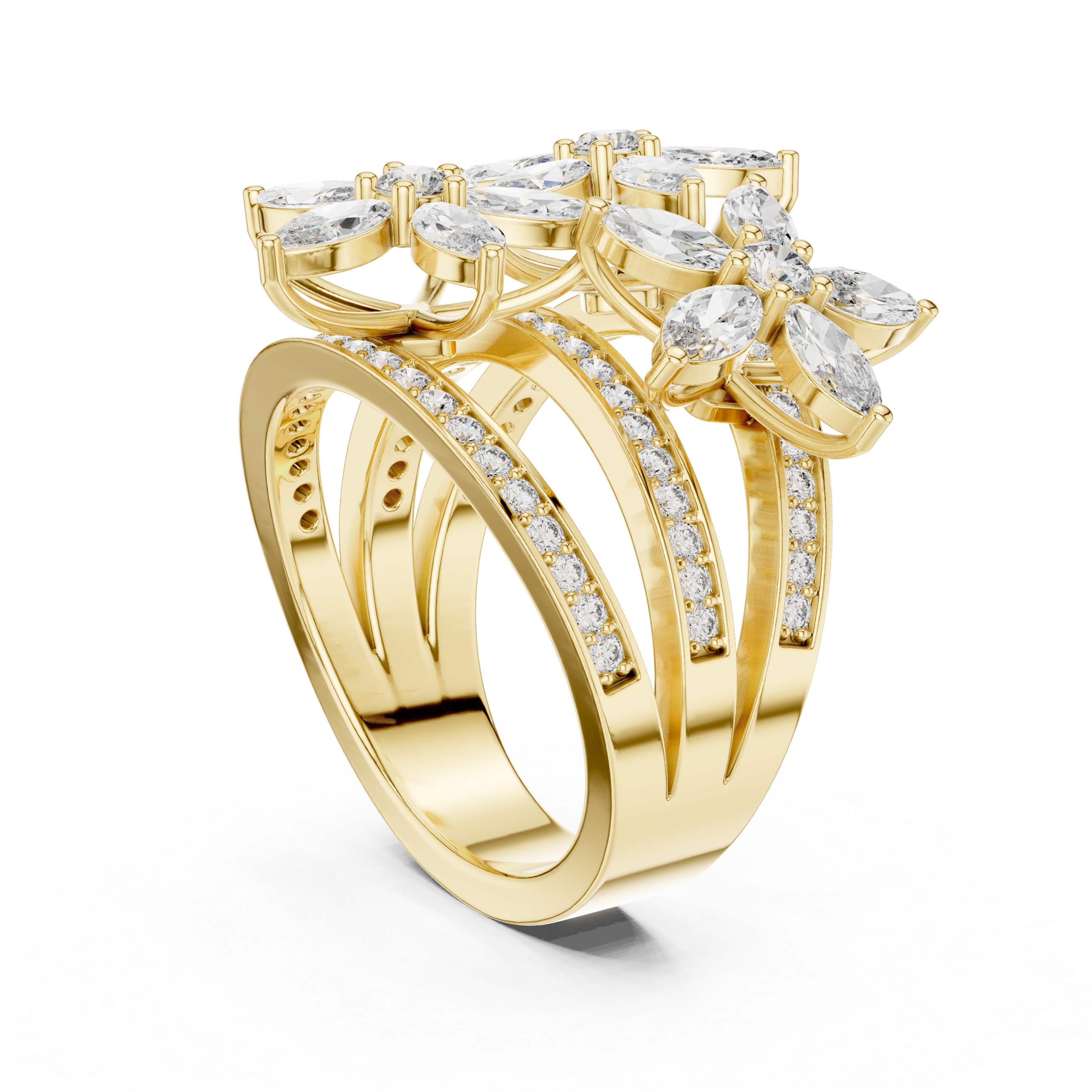 Vintage Style Marquise Diamond Engagement Ring