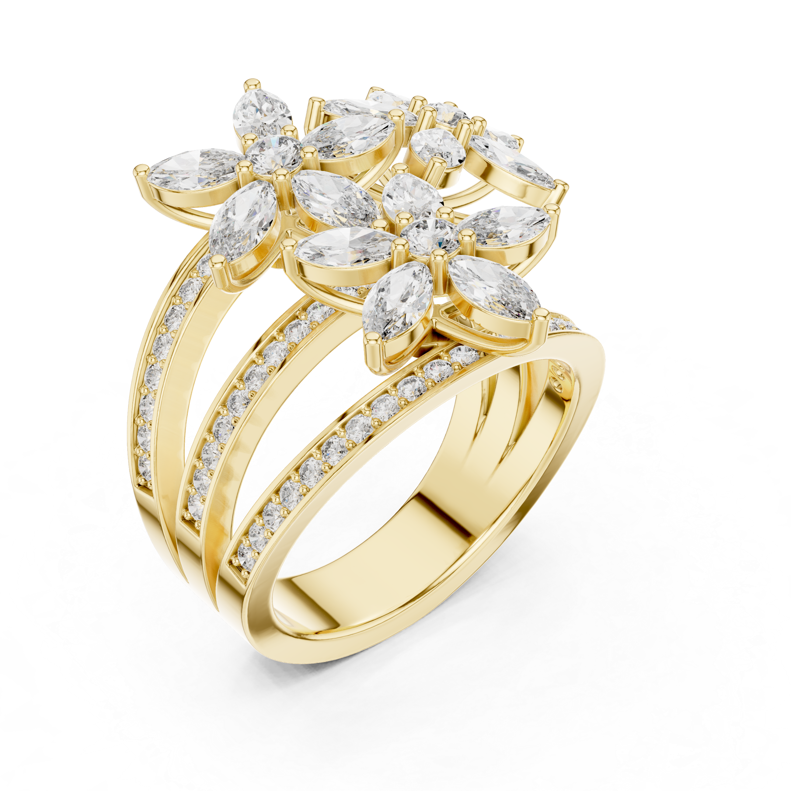 Vintage Style Marquise Diamond Engagement Ring