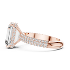 Hidden Halo Emerald Diamond Engagement ring