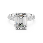 Hidden Halo Emerald Diamond Engagement ring