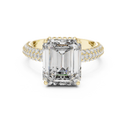 Hidden Halo Emerald Diamond Engagement ring