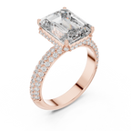 Hidden Halo Emerald Diamond Engagement ring