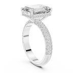 Hidden Halo Emerald Diamond Engagement ring