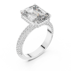 Hidden Halo Emerald Diamond Engagement ring