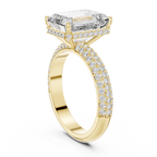 Hidden Halo Emerald Diamond Engagement ring