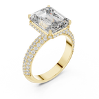 Hidden Halo Emerald Diamond Engagement ring