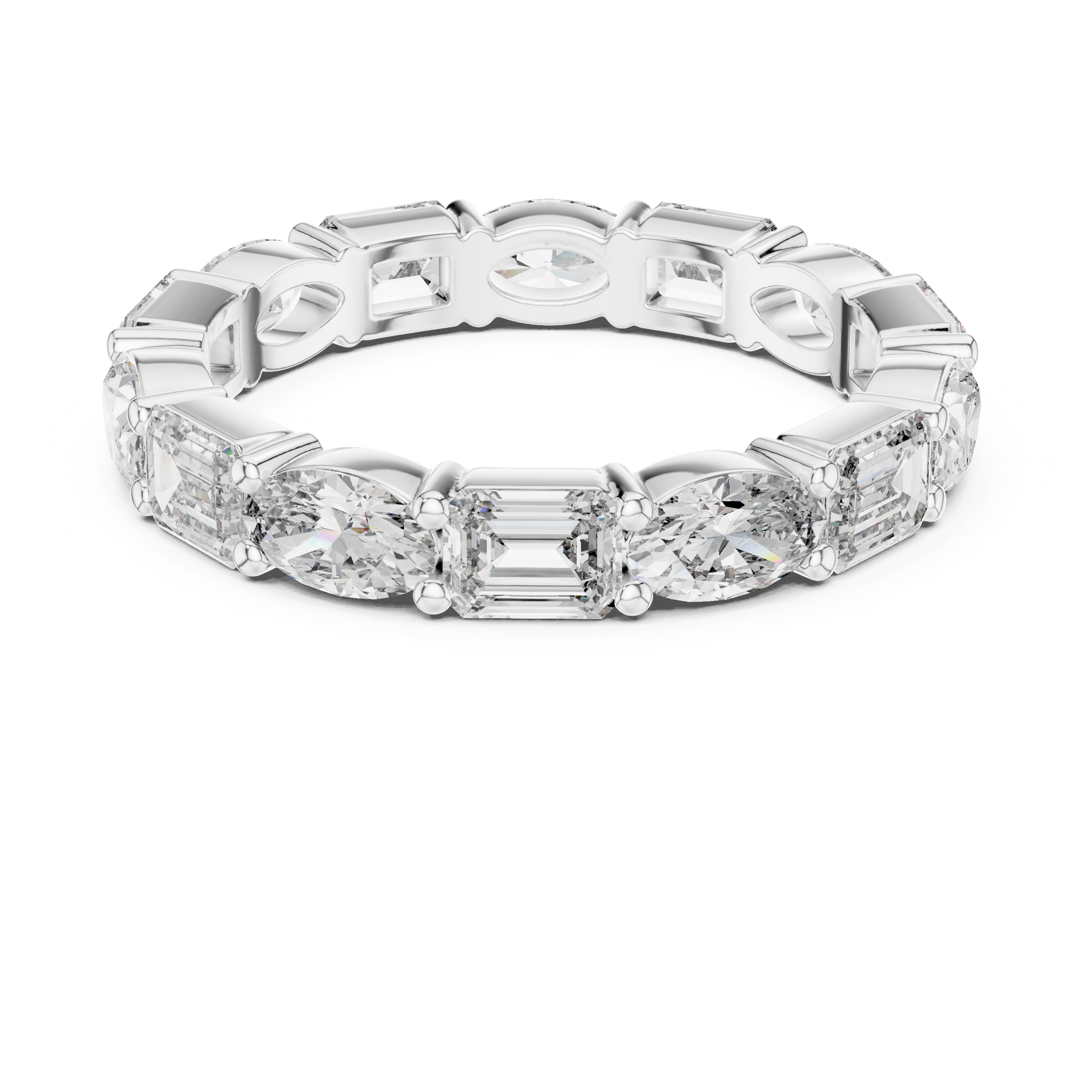 Double Diamond Full Eternity Wedding Band