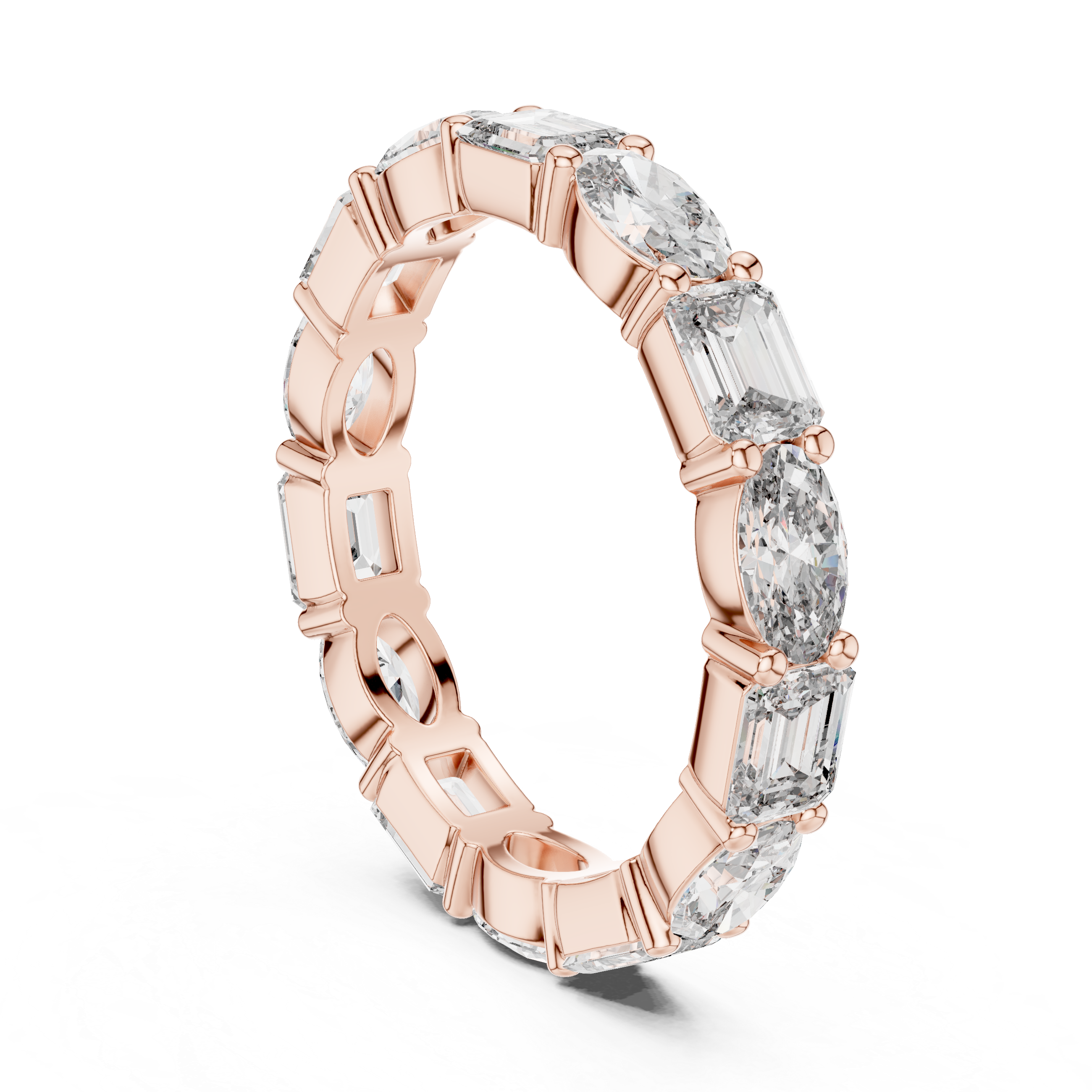 Double Diamond Full Eternity Wedding Band