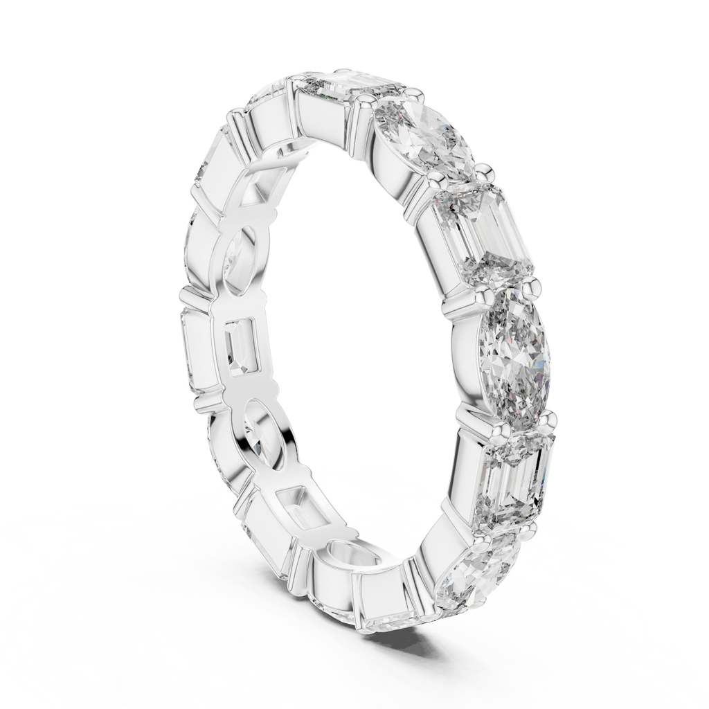 Double Diamond Full Eternity Wedding Band