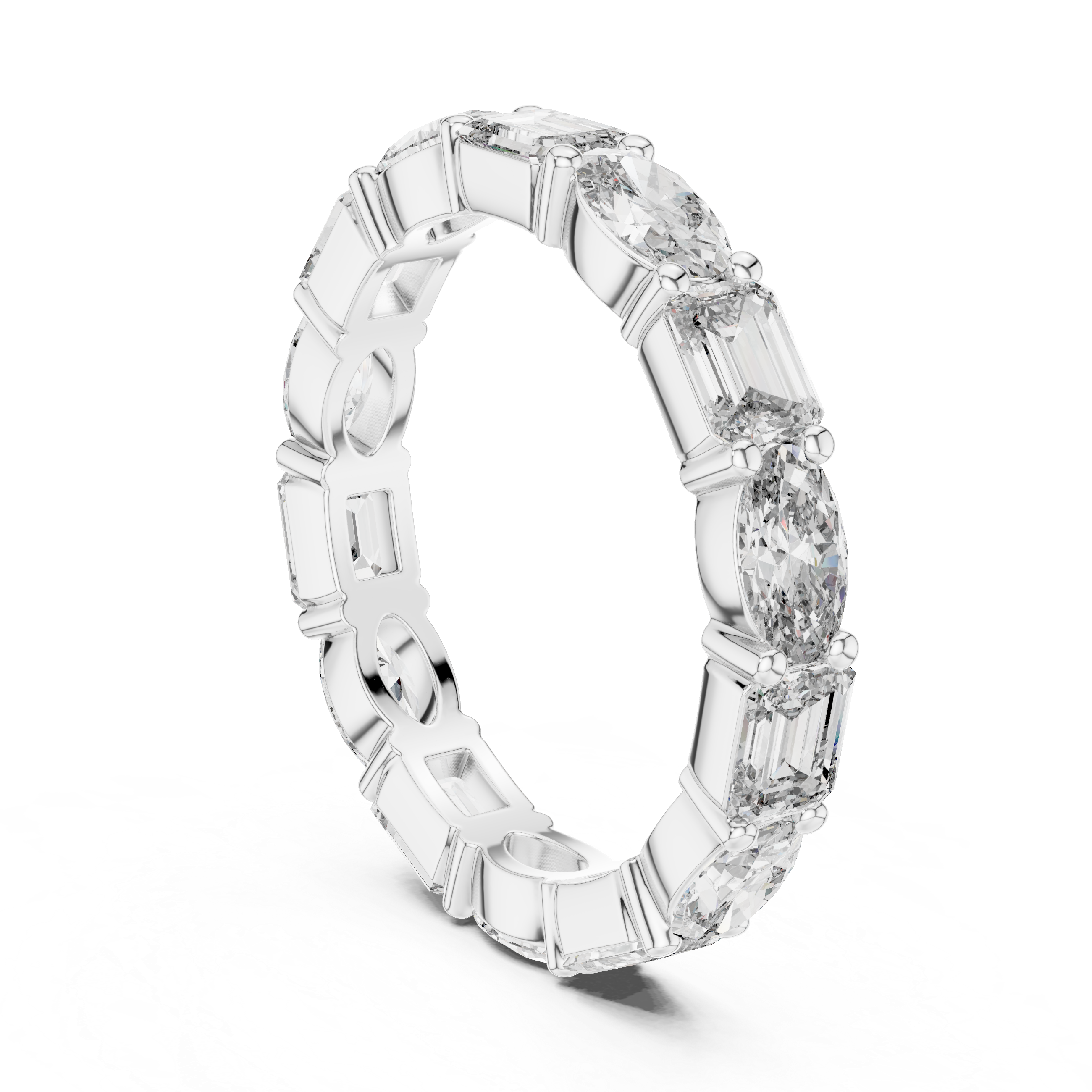 Double Diamond Full Eternity Wedding Band
