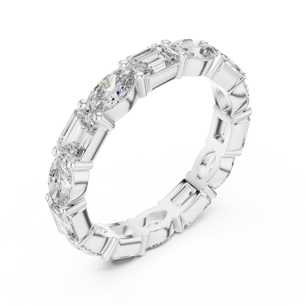 Double Diamond Full Eternity Wedding Band